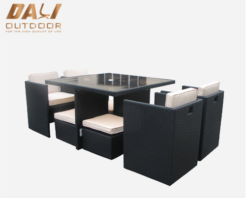 Hot 5 Chiếc Đệm Mây Đa Năng Đồ Nội Thất Mây Bàn Ghế Vườn Hiên PE Len Mây Ngoài Trời Bộ Bàn Ăn Đồ Nội Thất