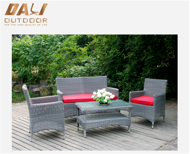 Bộ ghế sofa chân mây mỏng 4 mảnh Bộ bàn ghế ngoài trời Bộ sân trong