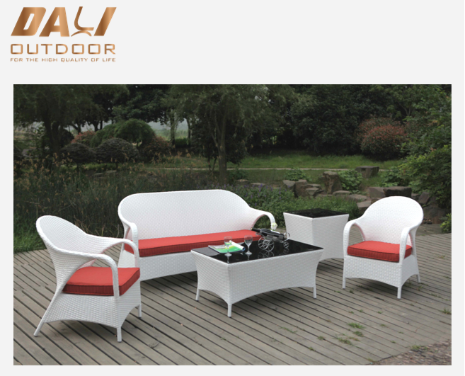 đồ nội thất ngoài trời đan bằng mây Đồ nội thất sofa góc bằng mây / đồ nội thất sân vườn bằng mây sofa cắt