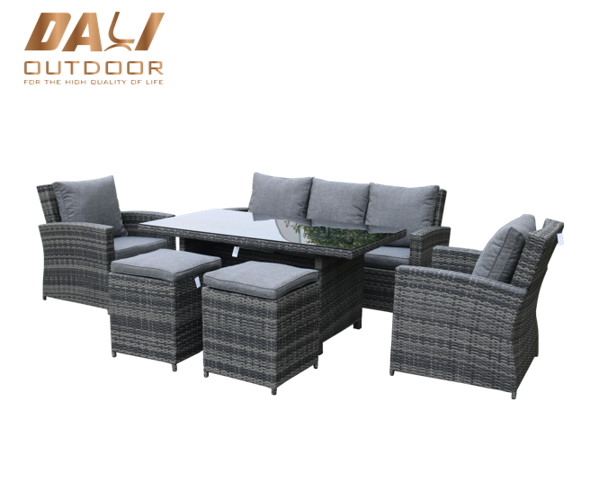 Nội thất đan lát ngoài trời giá rẻ Ghế sofa sân vườn bằng mây nhôm