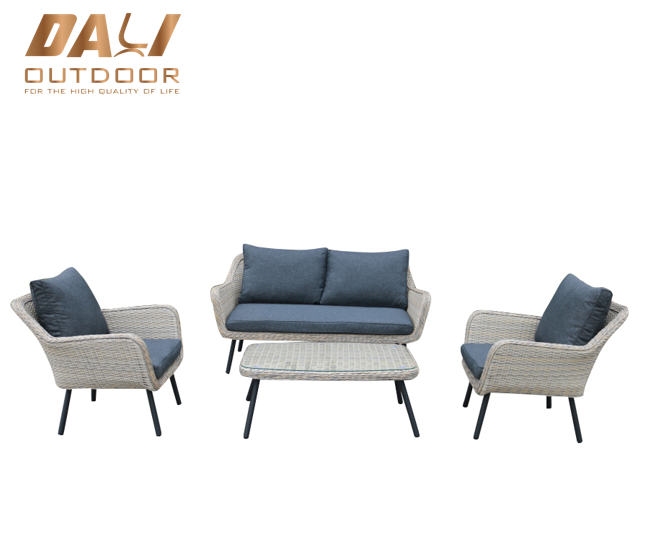 4 CÁI nhà hiện đại mới phong cách sân vườn ngoài trời đồ nội thất mây ghế sofa đặt